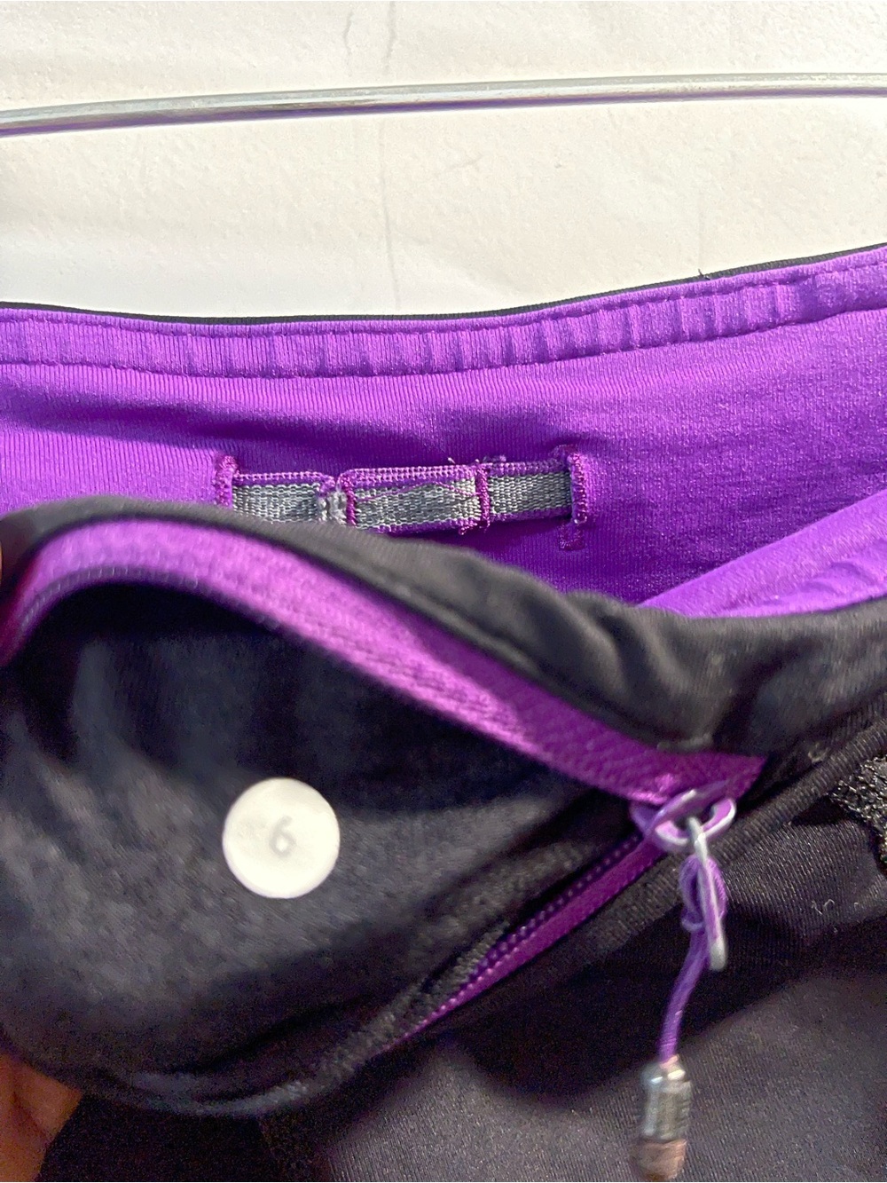 lululemon athletica Black Capri Leggings with Purple Waistband - Picture 2 of 4